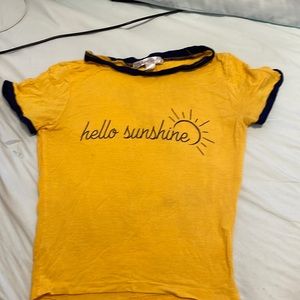 Yellow navy coloured cropped top size small